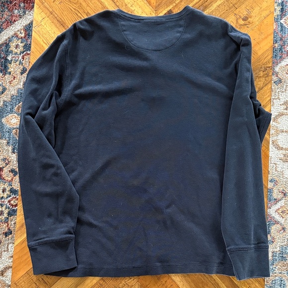 Vince Men's Deep Blue Long Sleeve Henley - Picture 3 of 4